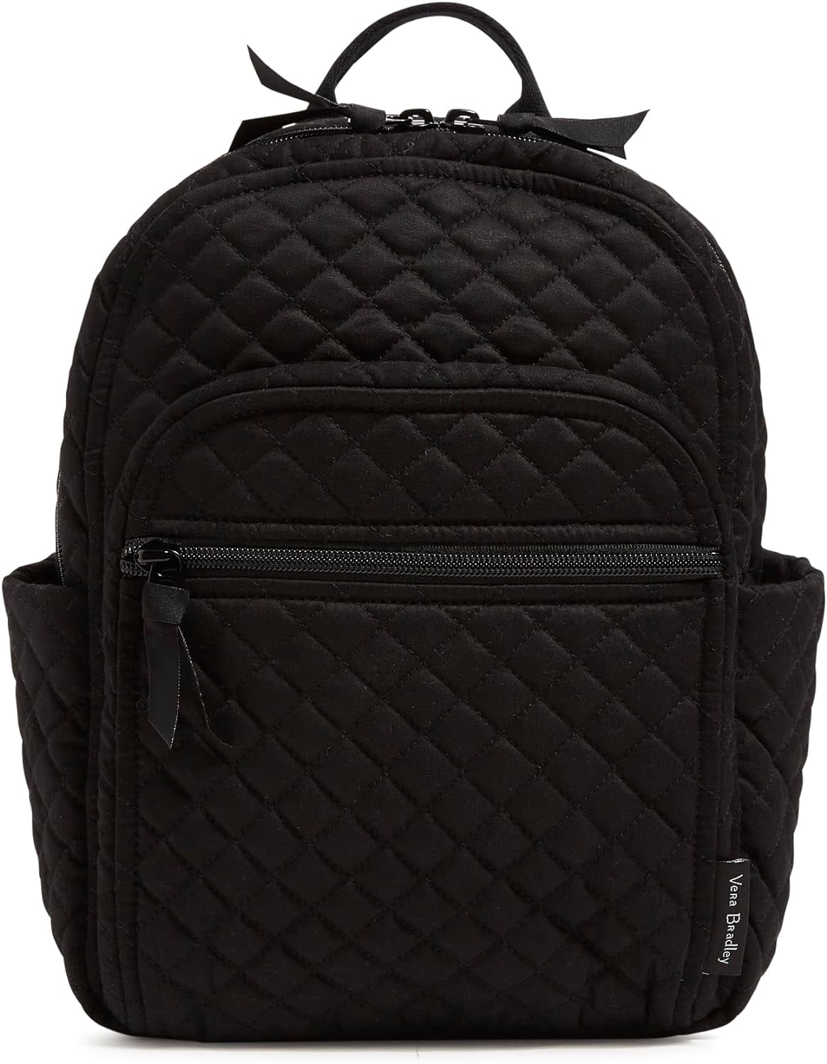 Vera Bradley Women' Cotton Small Backpack, Black - Recycled Cotton, One Size