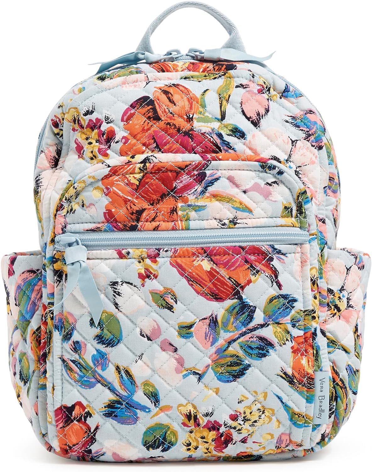 Vera Bradley Women' Cotton Small Backpack, Sea Air Floral - Recycled Cotton, One Size