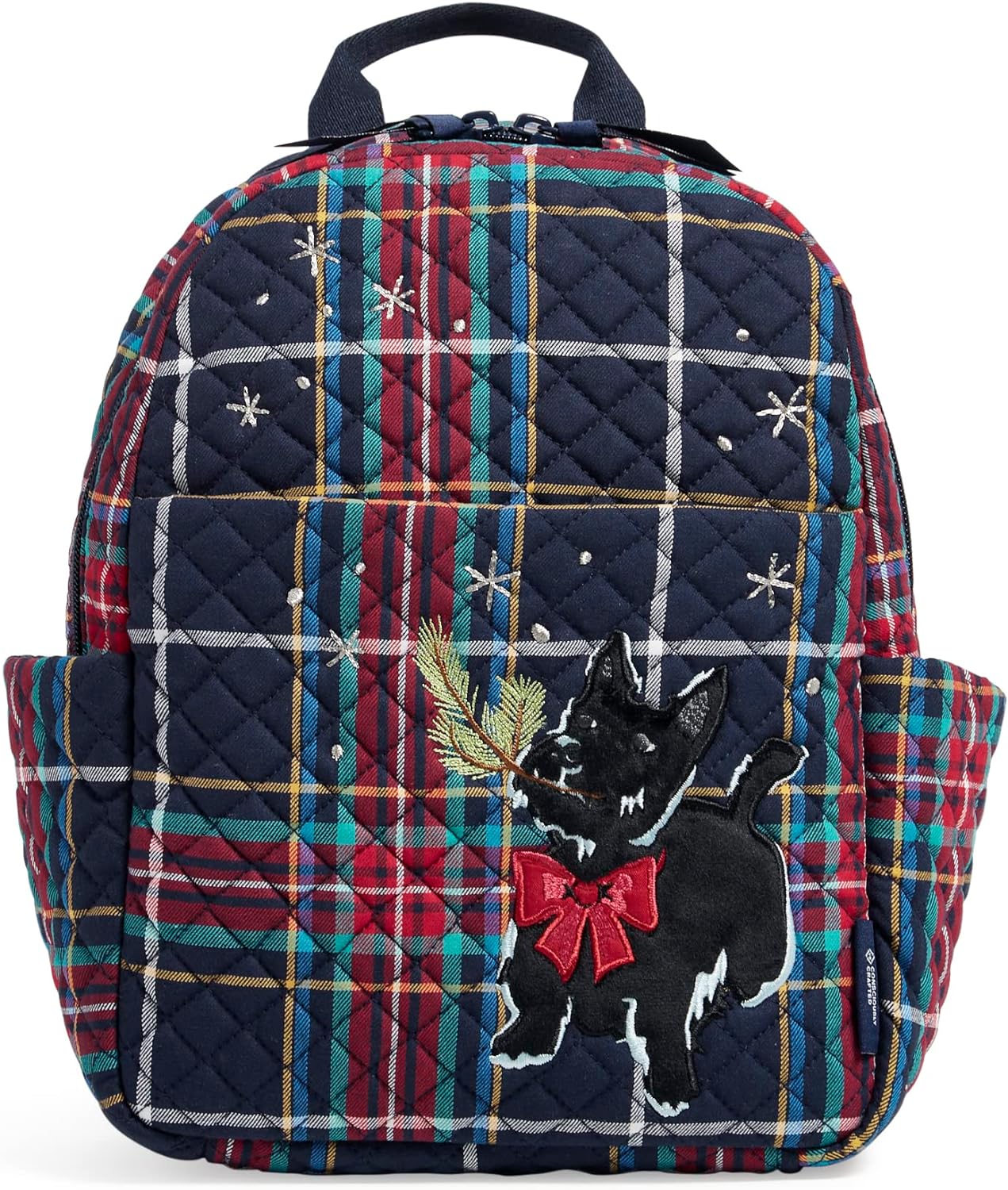 Vera Bradley Women' Cotton Small Backpack, Scottie Dog - Recycled Cotton, One Size