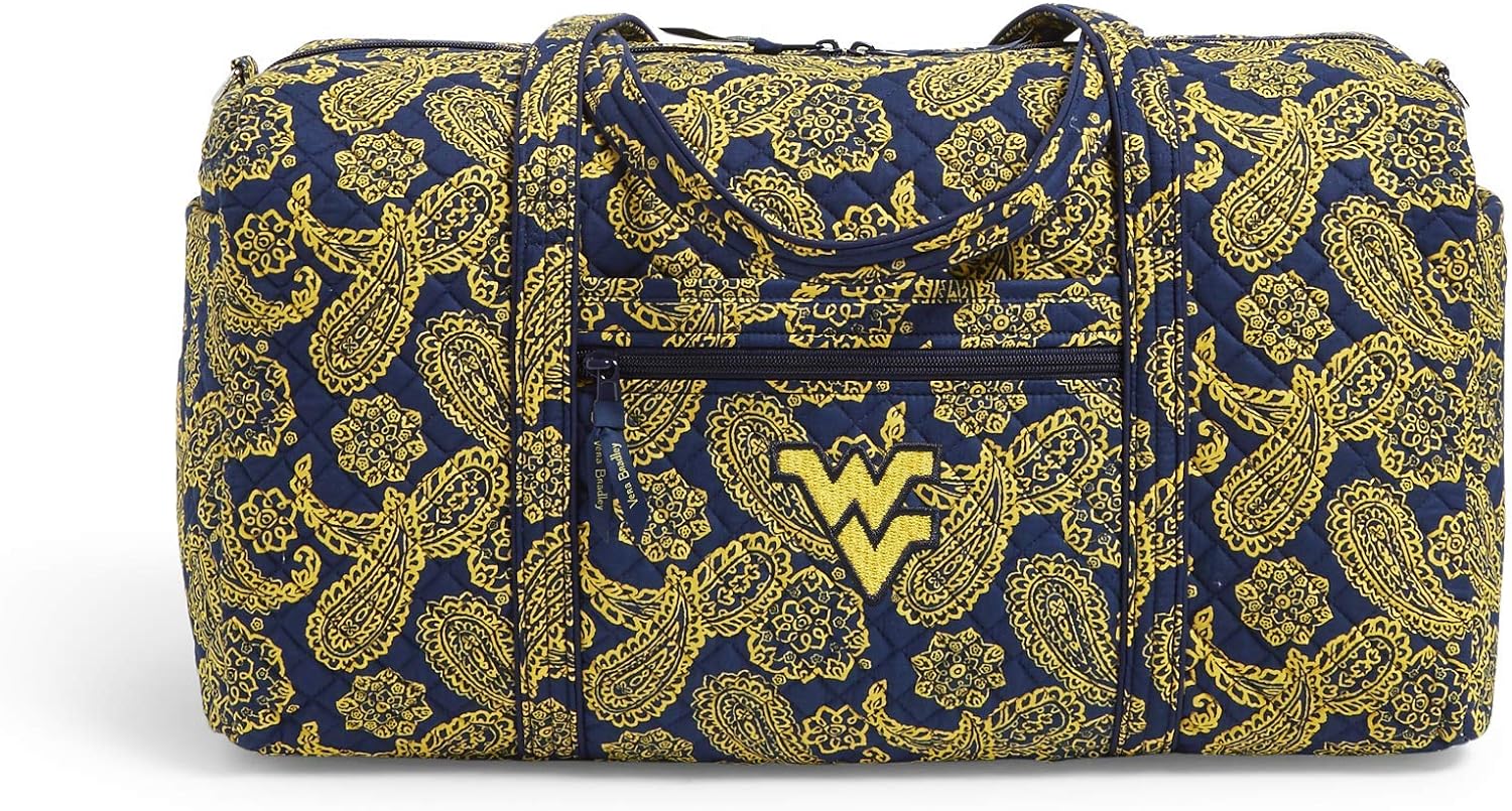 Vera Bradley Women' Collegiate Large Travel Duffle Bag (Multiple Teams Available), Cotton