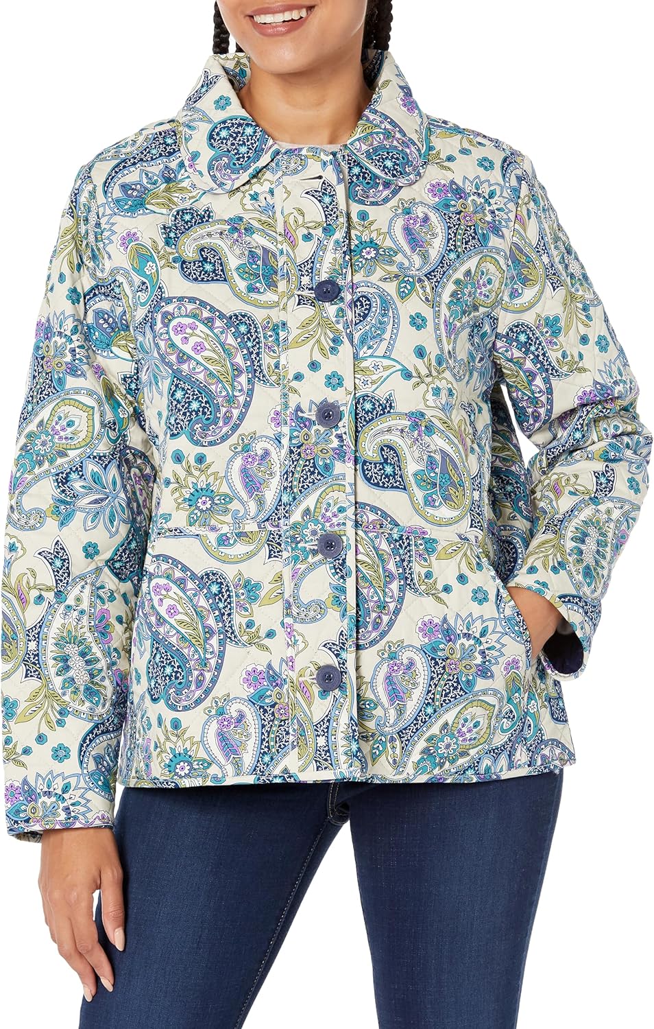 Vera Bradley Women' Quilted Jacket with Pockets (Extended Size Range)