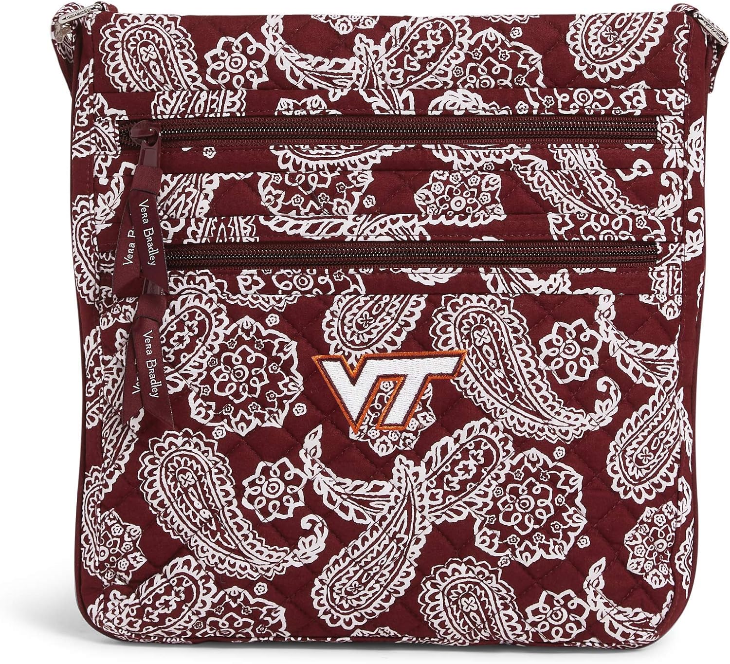 Vera Bradley Cotton Collegiate Triple Zip Hipster Crossbody Purse (Multiple Teams Available)