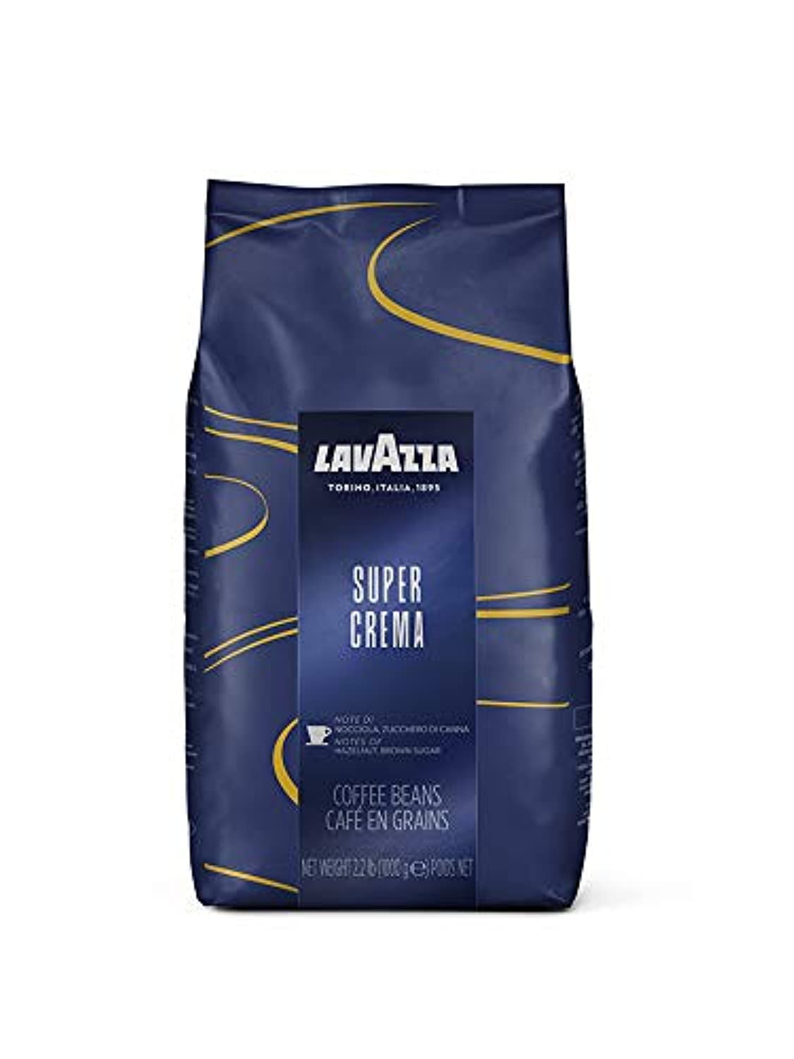 Lavazza Super Crema Whole Bean Coffee Blend, 2.2 Pound (Pack of 6) , Value Pack, Mild and creamy medium espresso roast with notes of hazelnut and brown sugar