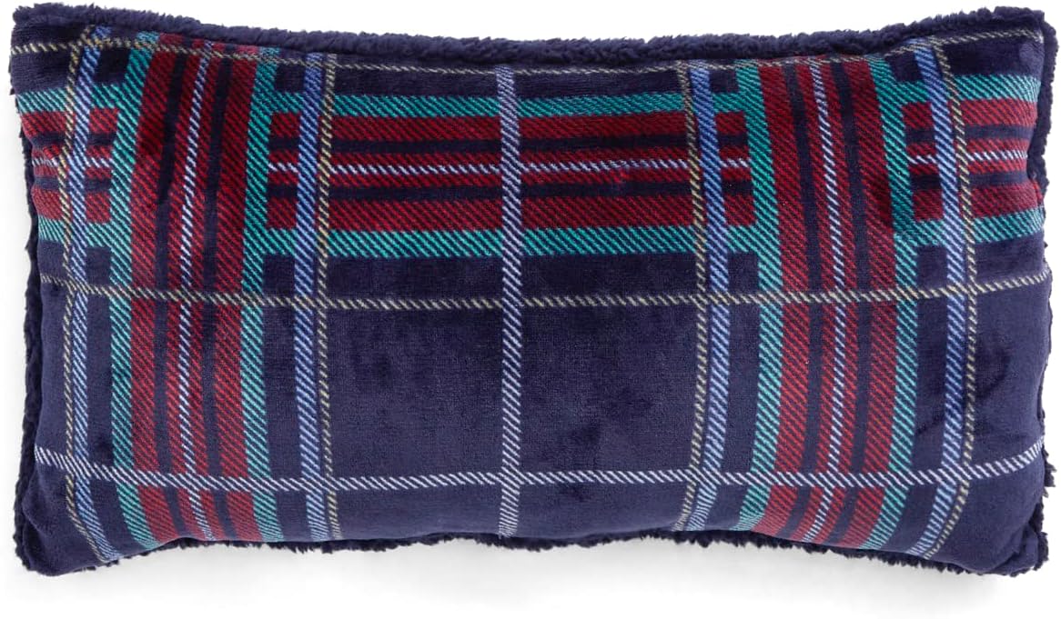 Vera Bradley Women' Fleece Lumbar Support Throw Pillow With Hypoallergenic Fill, Tartan Plaid, One Size