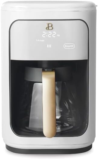 Beautiful 14 Cup Programmable Touchscreen Coffee Maker by Drew Barrymore (White)