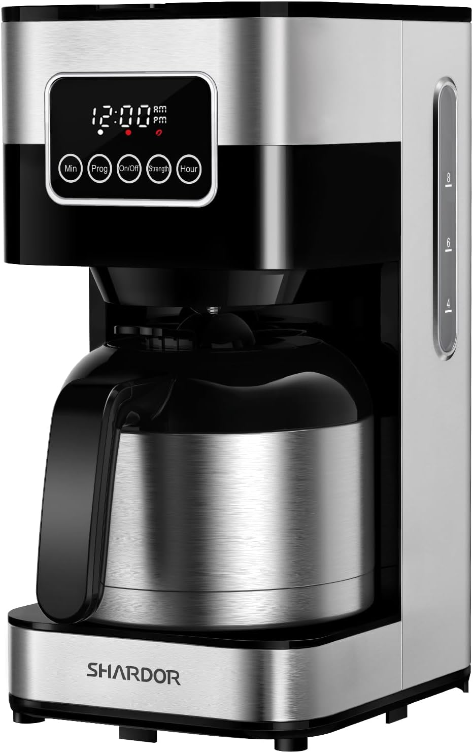 SHARDOR Programmable Coffee Maker with 8-Cup Thermal Carafe, Touch-Screen Drip Coffee Machine with Timer, Regular & Strong Brew, Pause & Serve, Auto Shut Off, Black & Stainless Steel