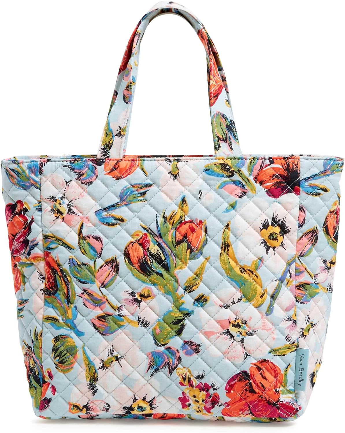 Vera Bradley Women' Cotton Lunch Tote Lunch Box, Sea Air Floral - Recycled Cotton, One Size