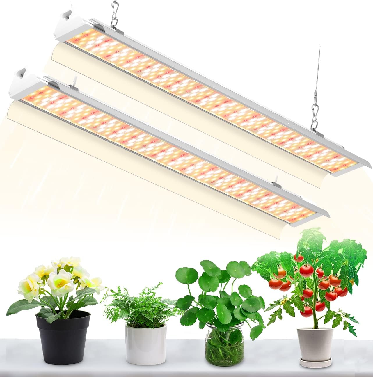 SZHLUX Grow Light 4FT 140W (270W, 800W Equivalent) Super Bright Full Spectrum Sunlight Plant Light, LED Grow Light Strips, Linkable Growing Lamp for Indoor Plants