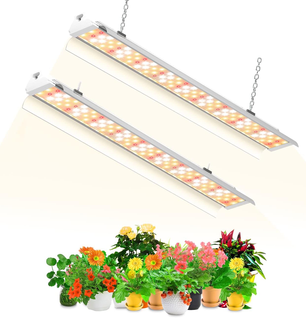 SZHLUX Grow Light 4ft 140W (270W, 800W Equivalent) Super Bright Full Spectrum Sunlight Plant Light, LED Grow Light Strips, Grow Light Bulbs for Indoor Plants - 2 Pack