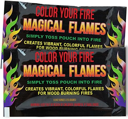 Magical Flames Fire Color Changing Packets - Fire Pit, Campfires, Outdoor Fireplaces - Hue-Changing Cosmic Flame Powder - Color Fire Camping Accessories for Kids & Adults - 50 Pack