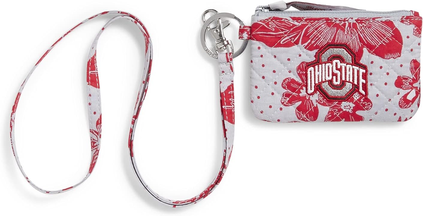 Vera Bradley Collegiate Zip Id Case and Lanyard Combo (Multiple Teams Available) Keyring