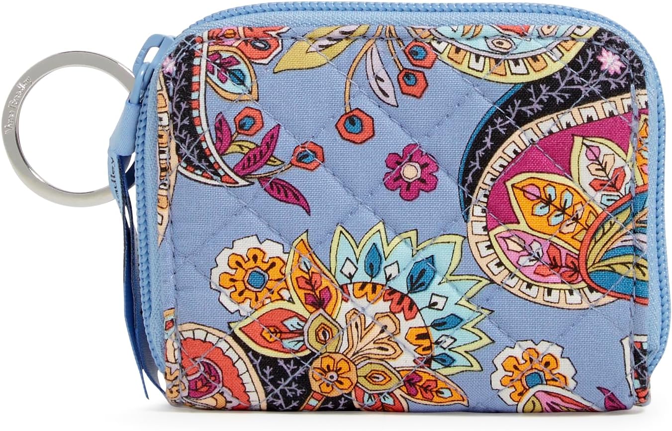 Vera Bradley Women' Cotton Petite Zip-Around Wallet with RFID Protection