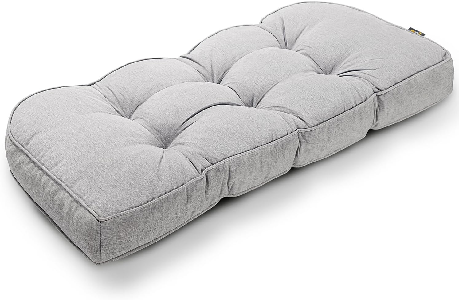 SUNROX Gel Memory Foam Bench Cushion with Piping, Heavy Duty Tufted Fadeshied Water Resistant Ultra Durable Thicken Reversible Indoor/Outdoor Bench Seat Pads 51x19x5 inch, Heather Grey