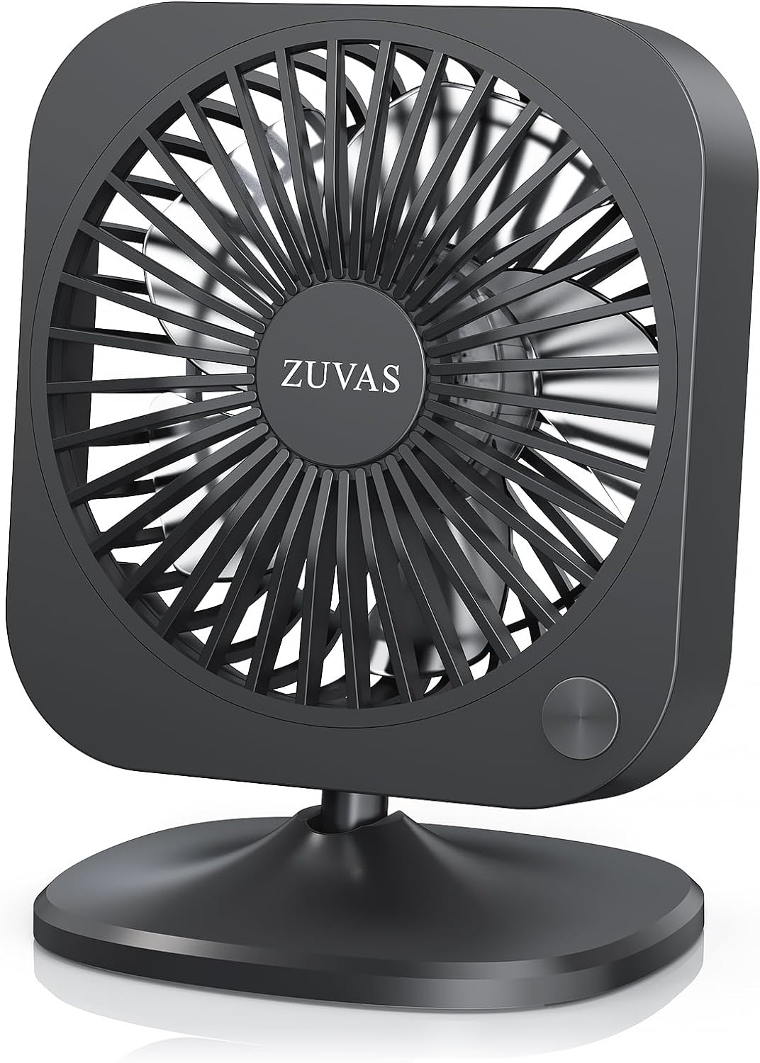 Zuvas Mini Desk Fan Small Powerful Personal Fan Strong Airflow USB Fan 3 Speed Adjustable Table Fan 70 Tilt Electric Portable Fan, for Indoor Outdoor Home Office Car Travel, 4 inch Black