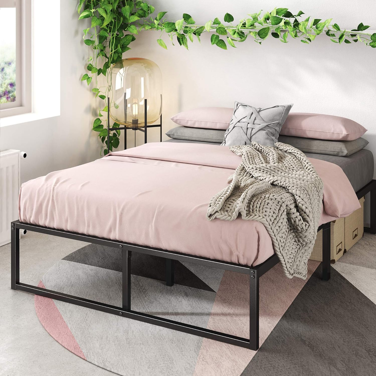 ZINUS Lorelai 14 Inch Metal Platform Bed Frame, Mattress Foundation with Steel Slat Support, No Box Spring Needed, Easy Assembly, Full