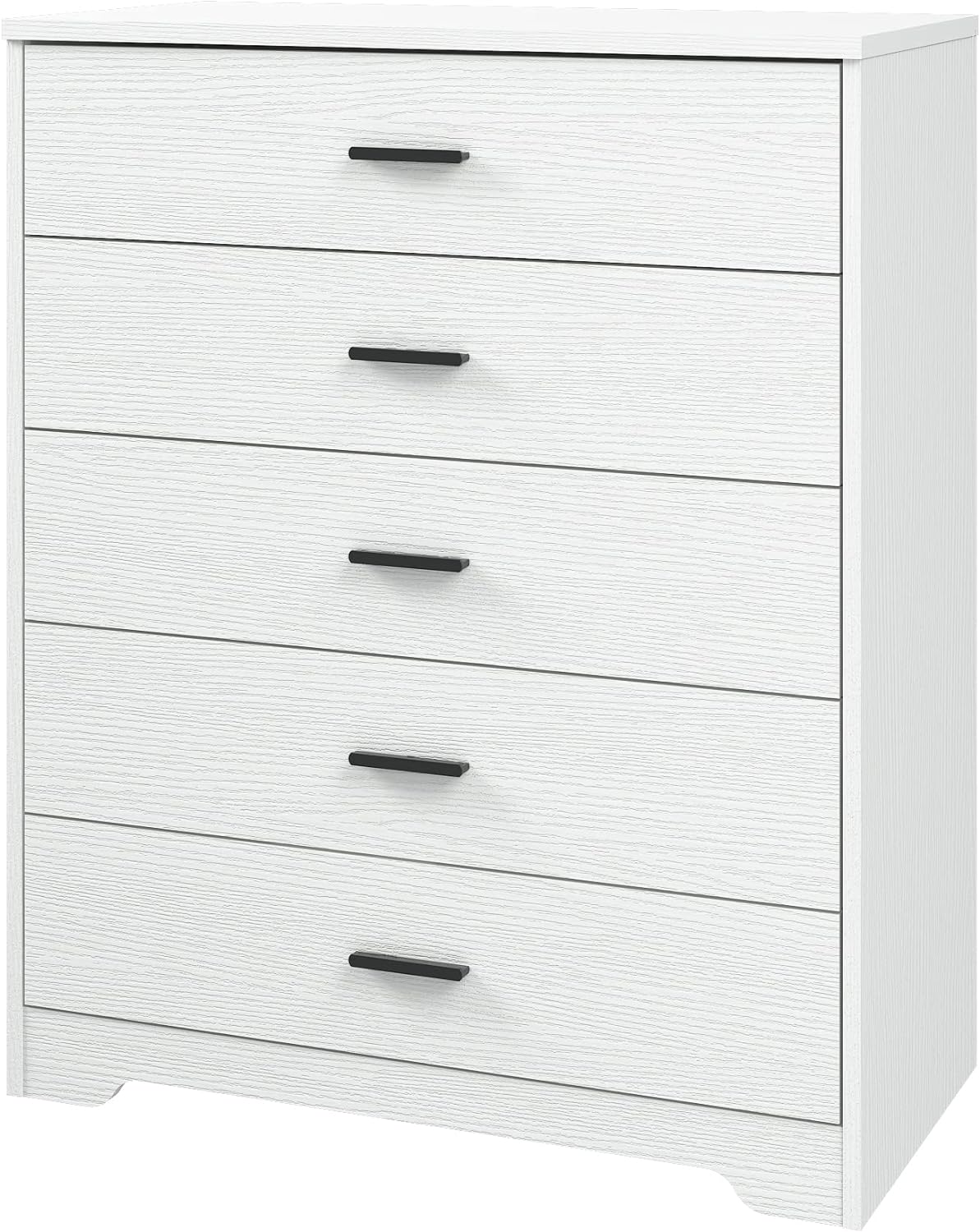 Panana Dresser for Bedroom with 5/6 Drawers, Wooden Chest of Drawers, Storage Organizer Unit Dressers for Bedroom, Living Room, Hallway, Nursery (White, 5 Drawer)