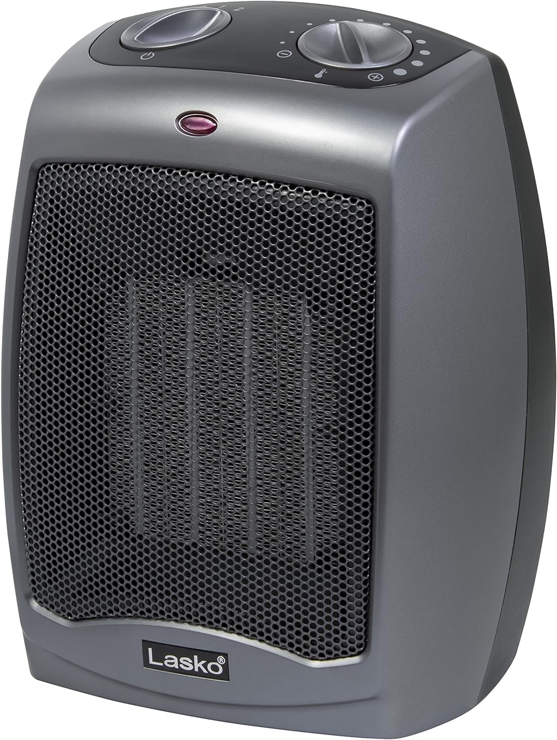 Lasko 754201 Small Portable 1500W Electric Ceramic Space Heater with Tip-Over Safety Switch, Overheat Protection, Thermostat and Extra Long 8-ft Cord for Indoor Ho, 9.2 x 7 x 6 inches, Gray