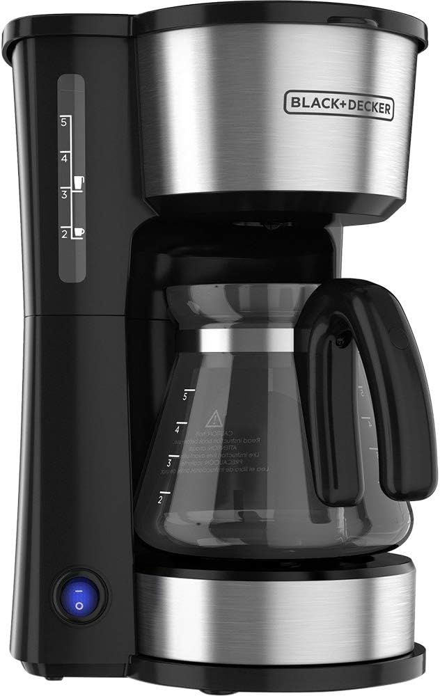 BLACK DECKER CM0700BZ 4-in-1 5-Cup Coffee Station Coffeemaker, Stainless Steel