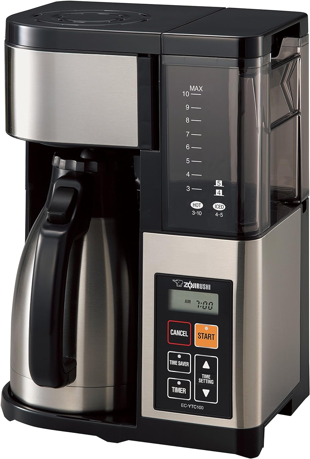 Zojirushi EC-YTC100XB Coffee Maker, 10-Cup, Stainless Steel/Black