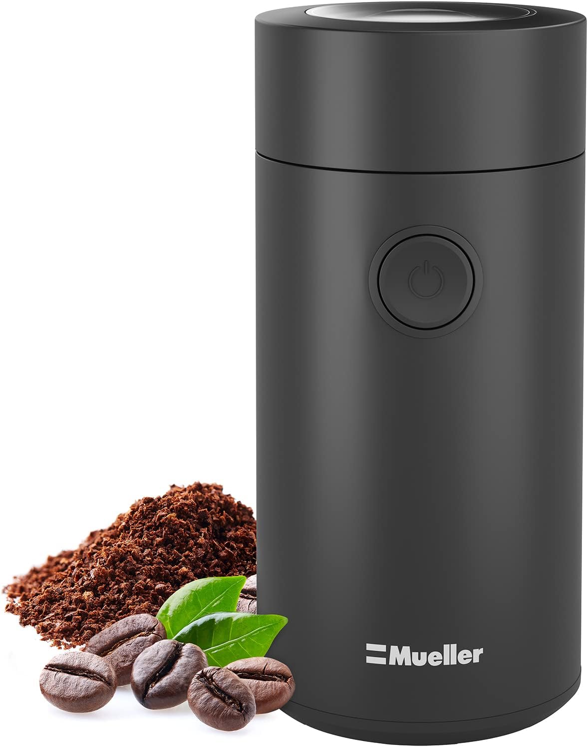 MuellerLiving Electric Coffee Grinder for Spice, Nut, Herbs and Coffee Beans, Sharp Blade, Stainless Steel - Black