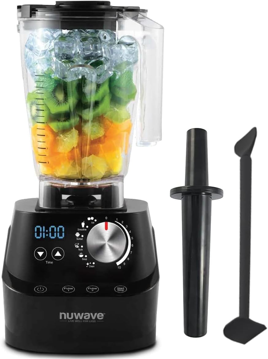 Nuwave Infinity Commercial Blender, Smoothie Blender with 2.5HP Motor, Professional Grade, NSF Certified, 64oz Tritan Jar, Laser-Cut Stainless-Steel -Blades & Heavy-Duty Metal Gears