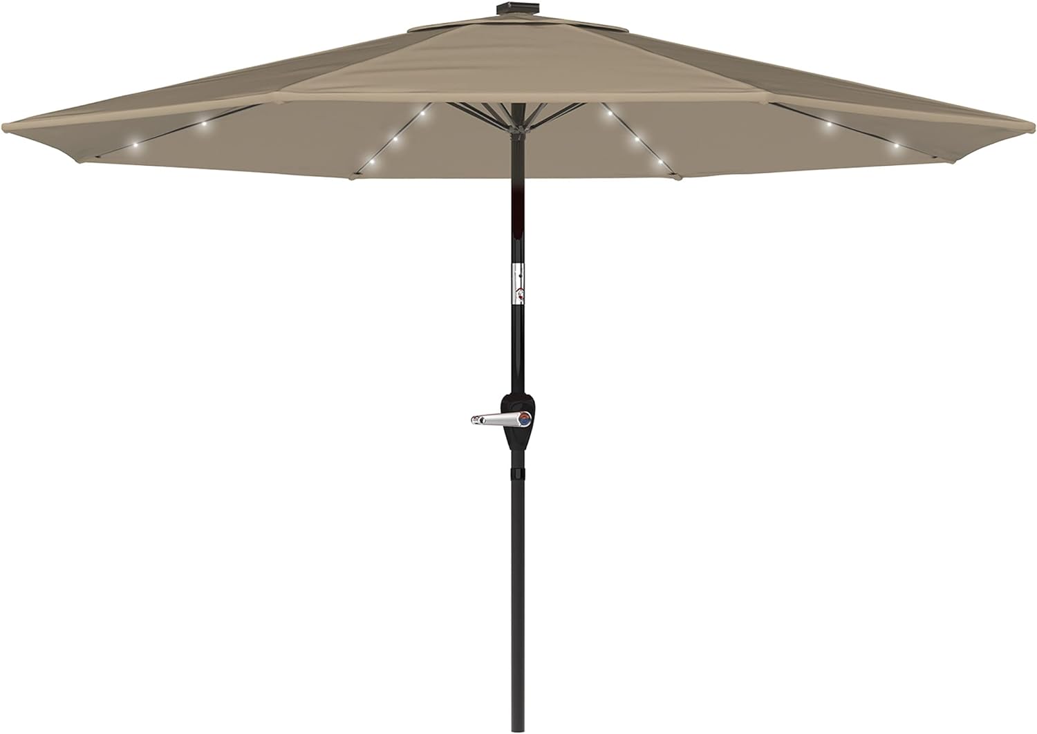 Pure Garden Patio Umbrella 10' With Solar LED Lights