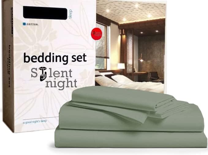 Luxury Hotel Collection Bedding Sheets Set 15 Deep Pocket 4 Piece 100% Egyptian Cotton 800 Thread Count - Smooth & Soft Sateen Weave - Queen Size, Sage Solid