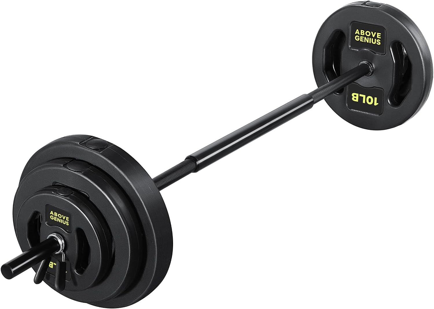 Barbell Weight Set for Lifting, 45 Lb Weight Bar Set with Adjustable Weights for Workout Bar for Home Gym