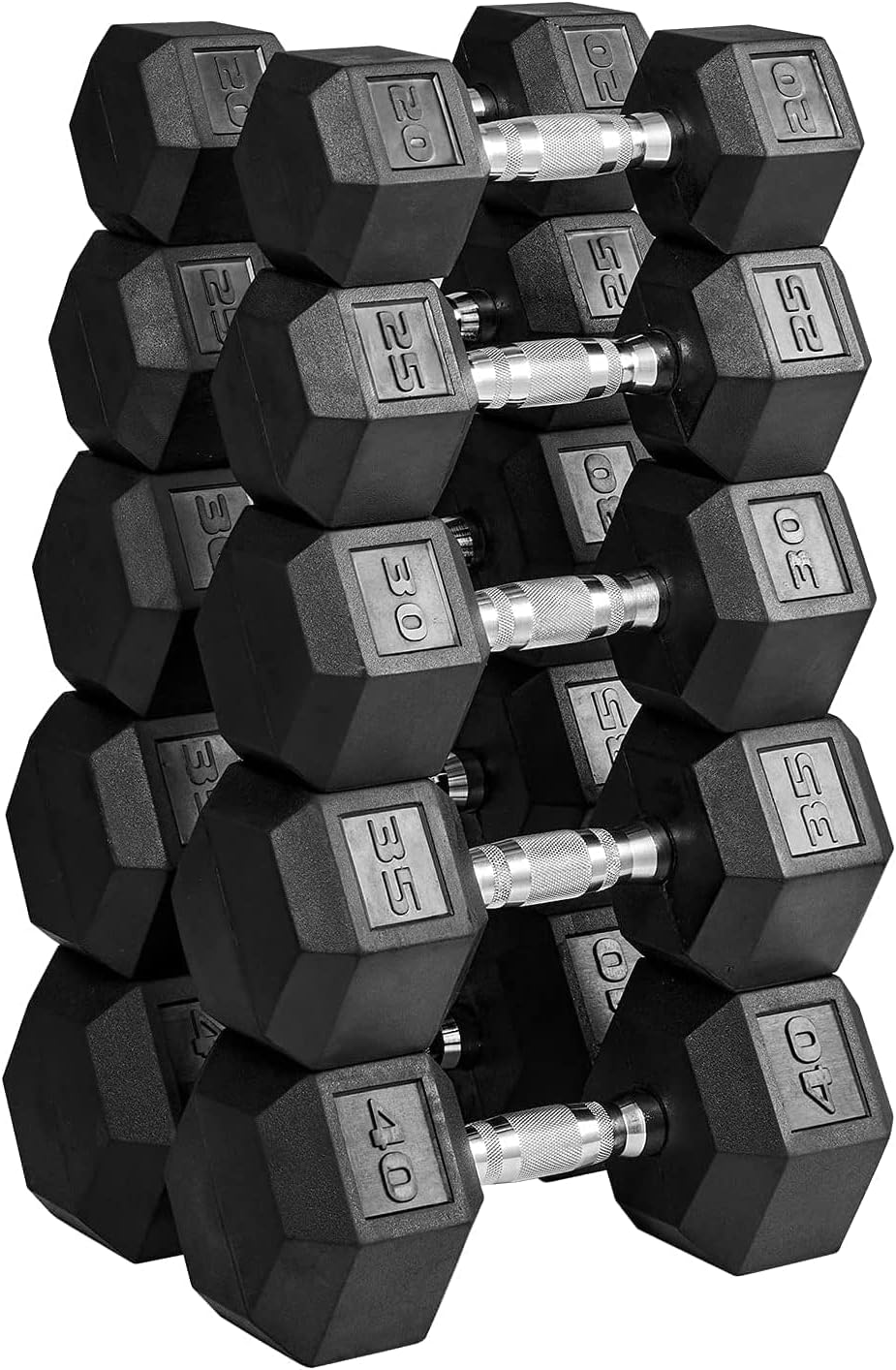 papababe Dumbbell Set Rubber Encased Hex Dumbbell Free Weights Dumbbells Set Home Weight Set No Rack