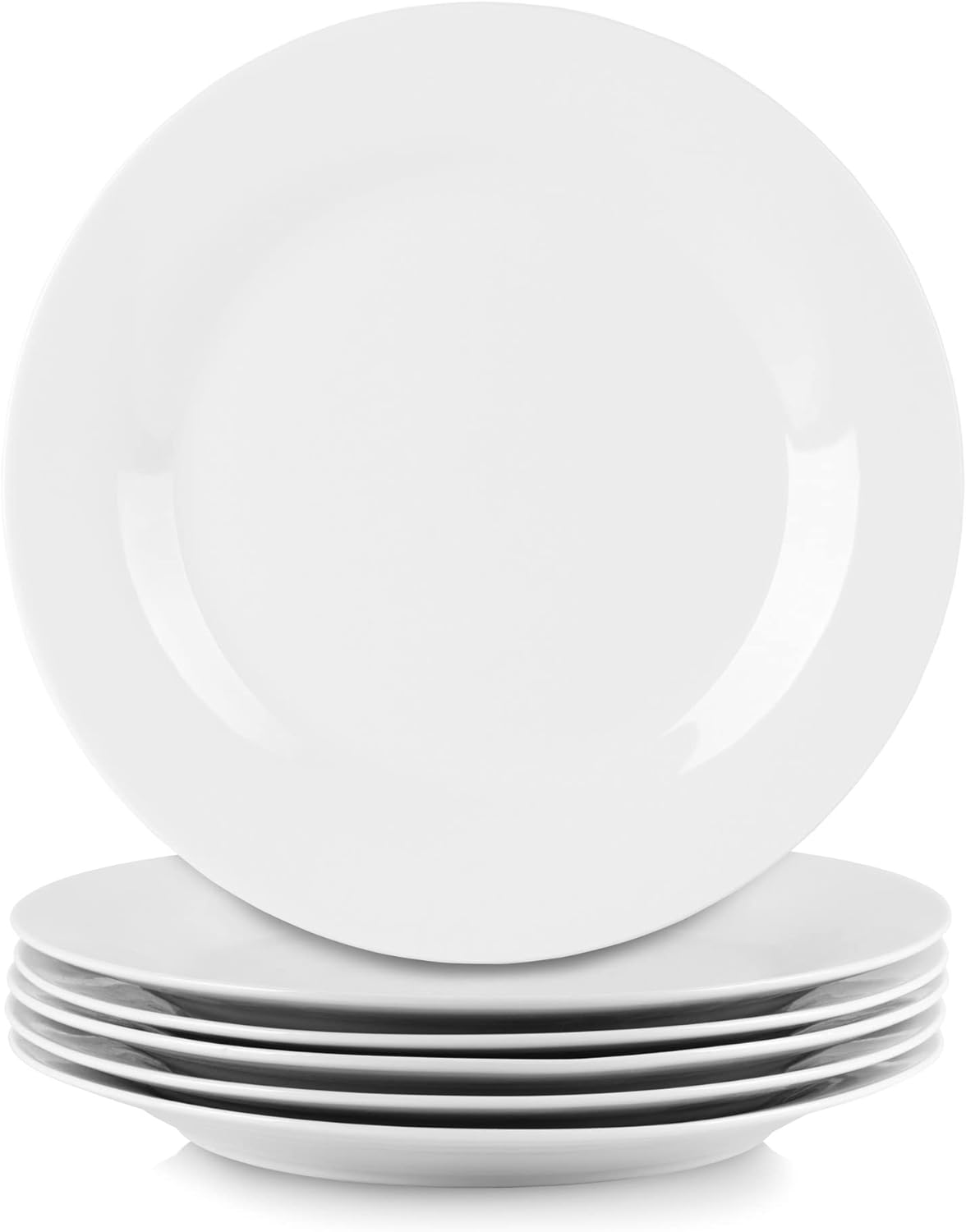 10 Strawberry Street Simply White 10.5 Round Dinner Plate, Set of 6