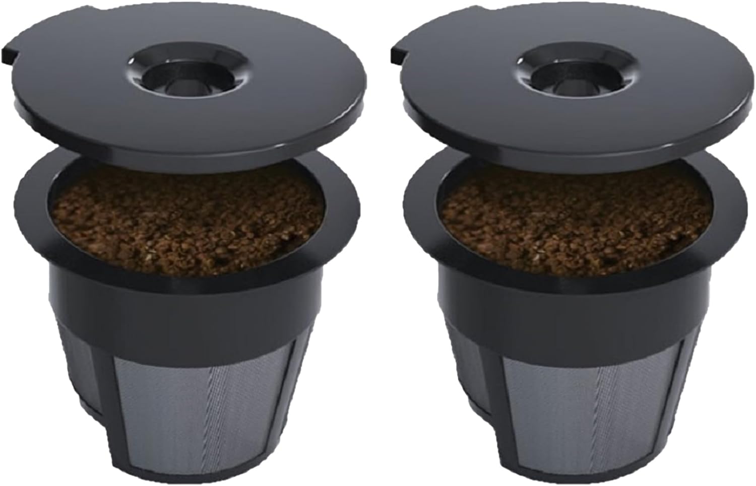 Reusable K Cups, 2 Pack Universal Coffee Filters for Keurig, Cuisinart, & Mr. Coffee Brewers  Stainless Steel Mesh, BPA Free