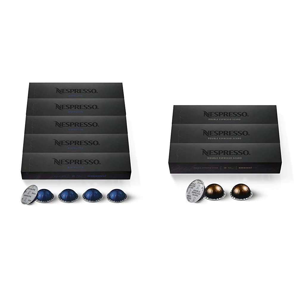 Nespresso Capsules VertuoLine Diavolitto and Double Espresso Scuro Espresso Coffee Pods (10 Count)