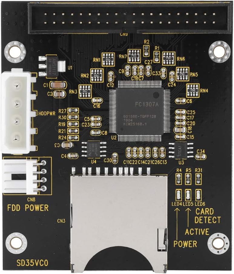 ASHATA SD to 3.5in IDE,SD/SDHC/SDXC/MMC Memory Card to IDE 40Pin Male Adapter for DOS/Linux/Windows 98SE, Me, 2000, XP and for Vista.