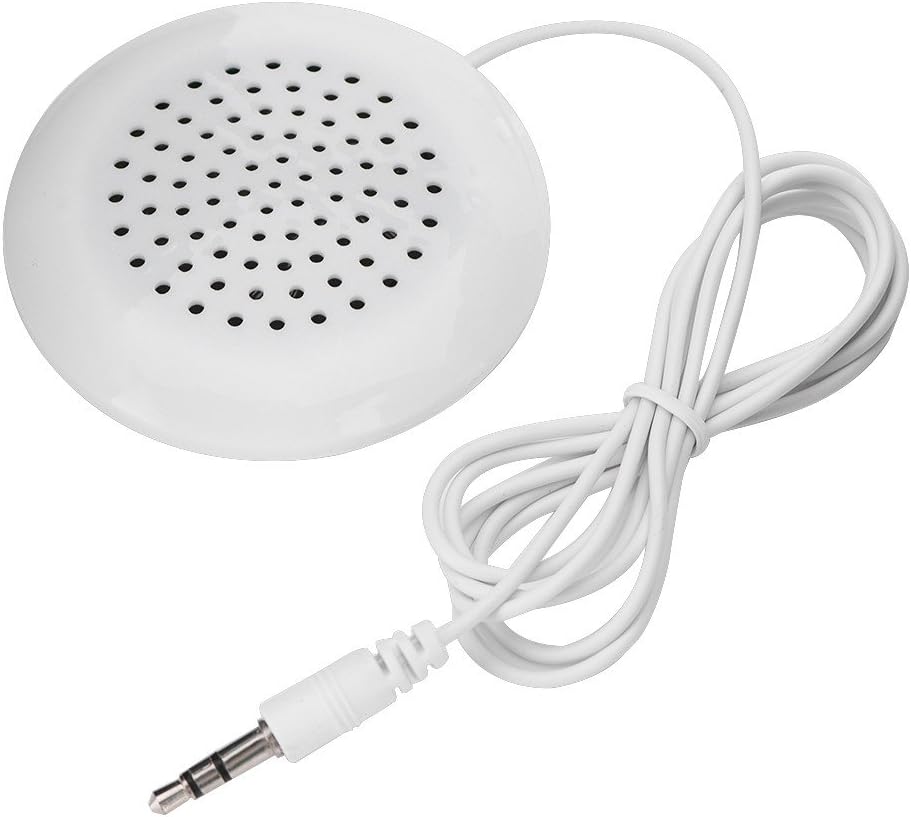 ASHATA Portable Pillow Speaker, Mini Stereo Speaker with 3.5mm Aux Plug for MP3, Phone, CD Player, etc (White)