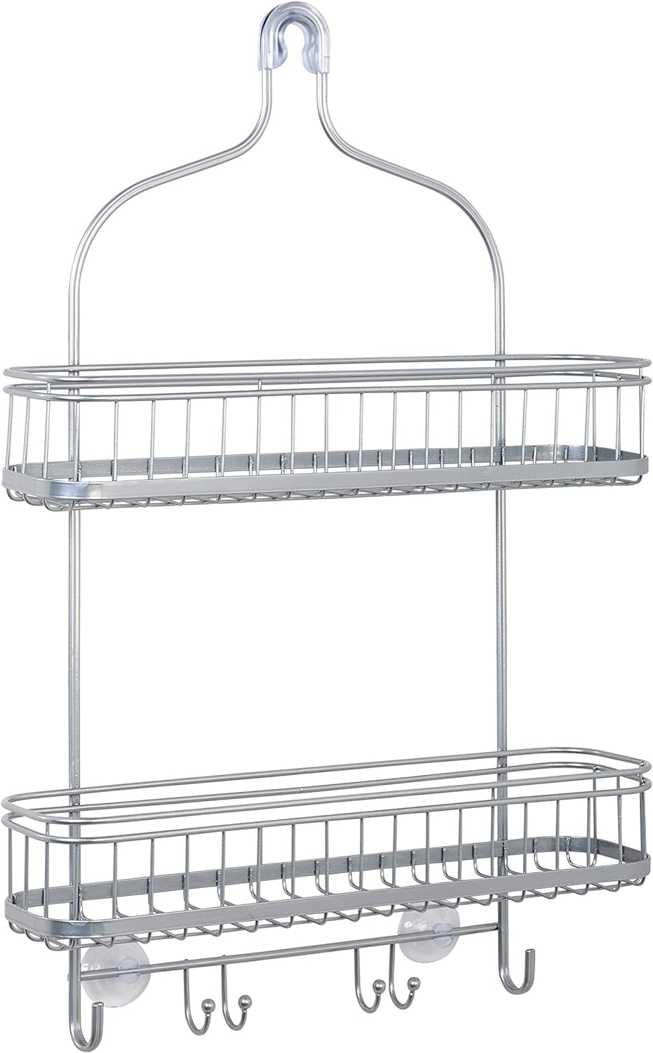 Zenna Home Extra Wide Hanging Over-the-Shower Caddy, Satin Chrome