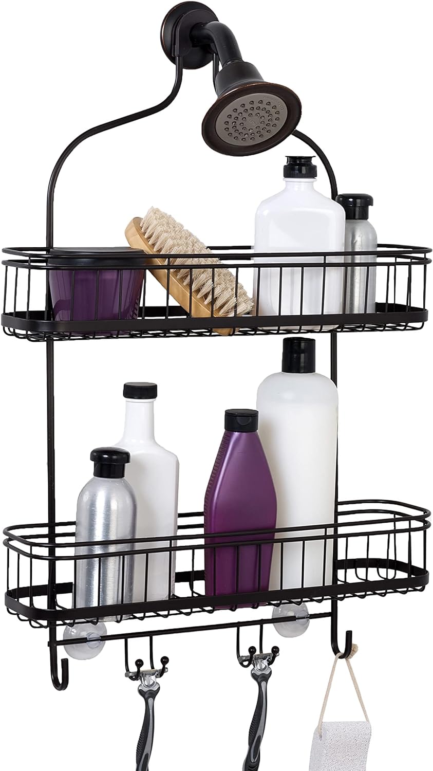 Zenna Home Extra Wide Hanging Over-the-Shower Caddy, Bronze