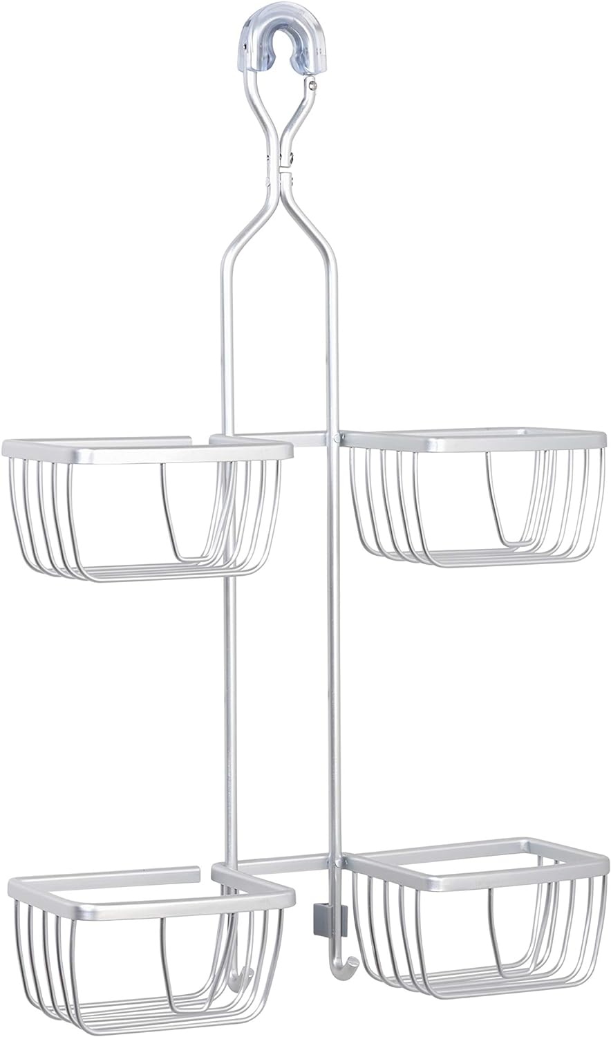 Zenna Home NeverRust Aluminum Hand Held Hose Hanging Shower Caddy Satin, Chrome