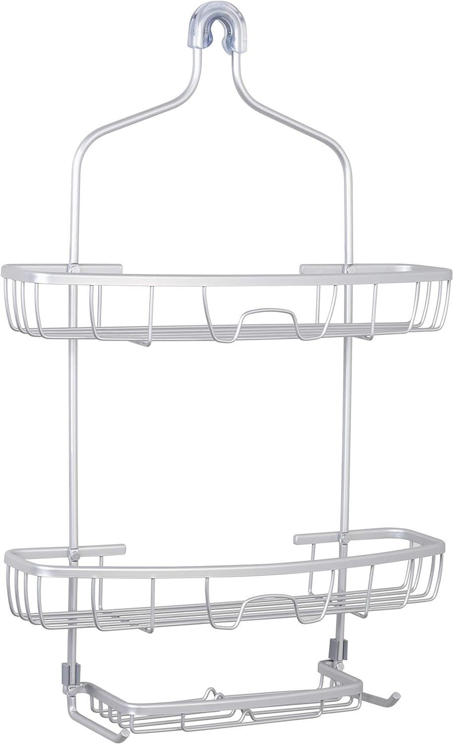 Zenna Home NeverRust Aluminum Extra Wide Hanging Shower Caddy, Satin Chrome