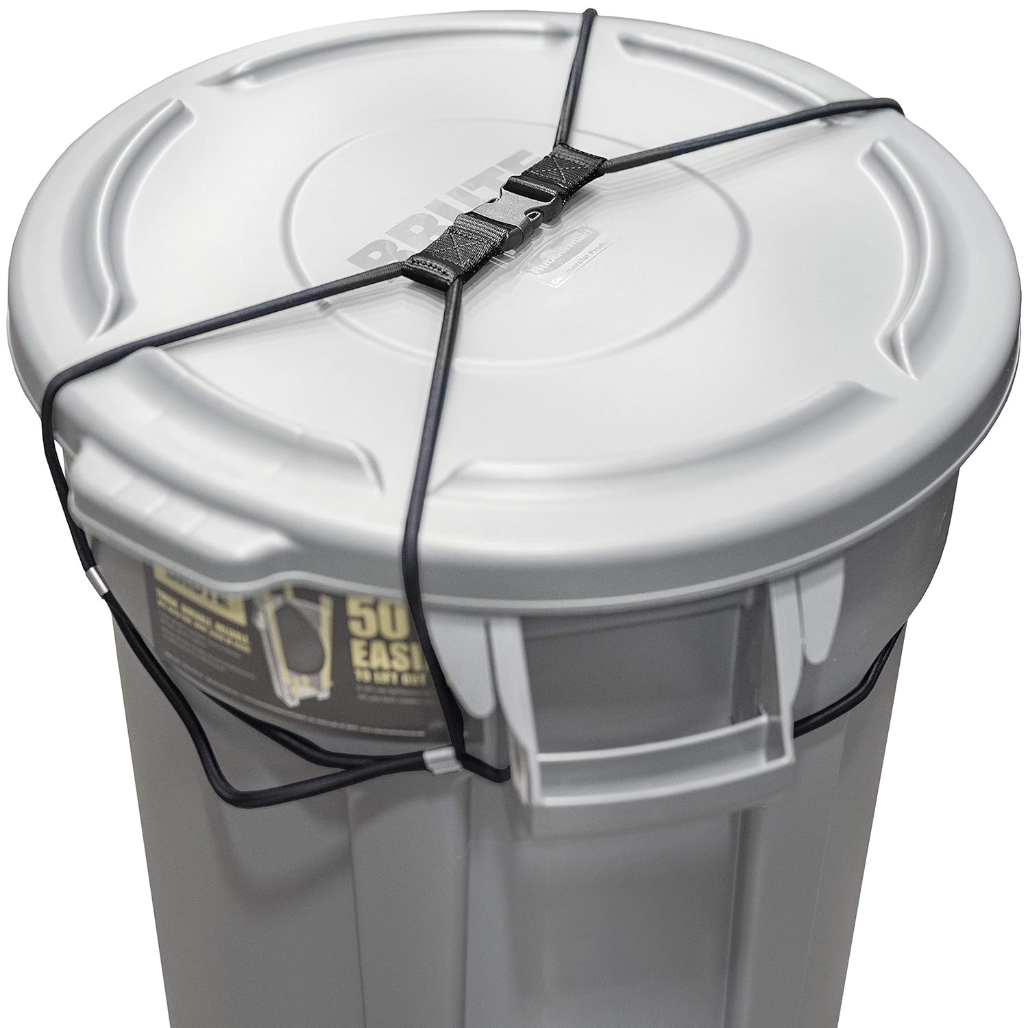 Trash Can Lock for Animals/Raccoons, Nylon Bungee Cord Heavy Duty Large Outdoor Garbage Lid Lock (Trash Can NOT Included)