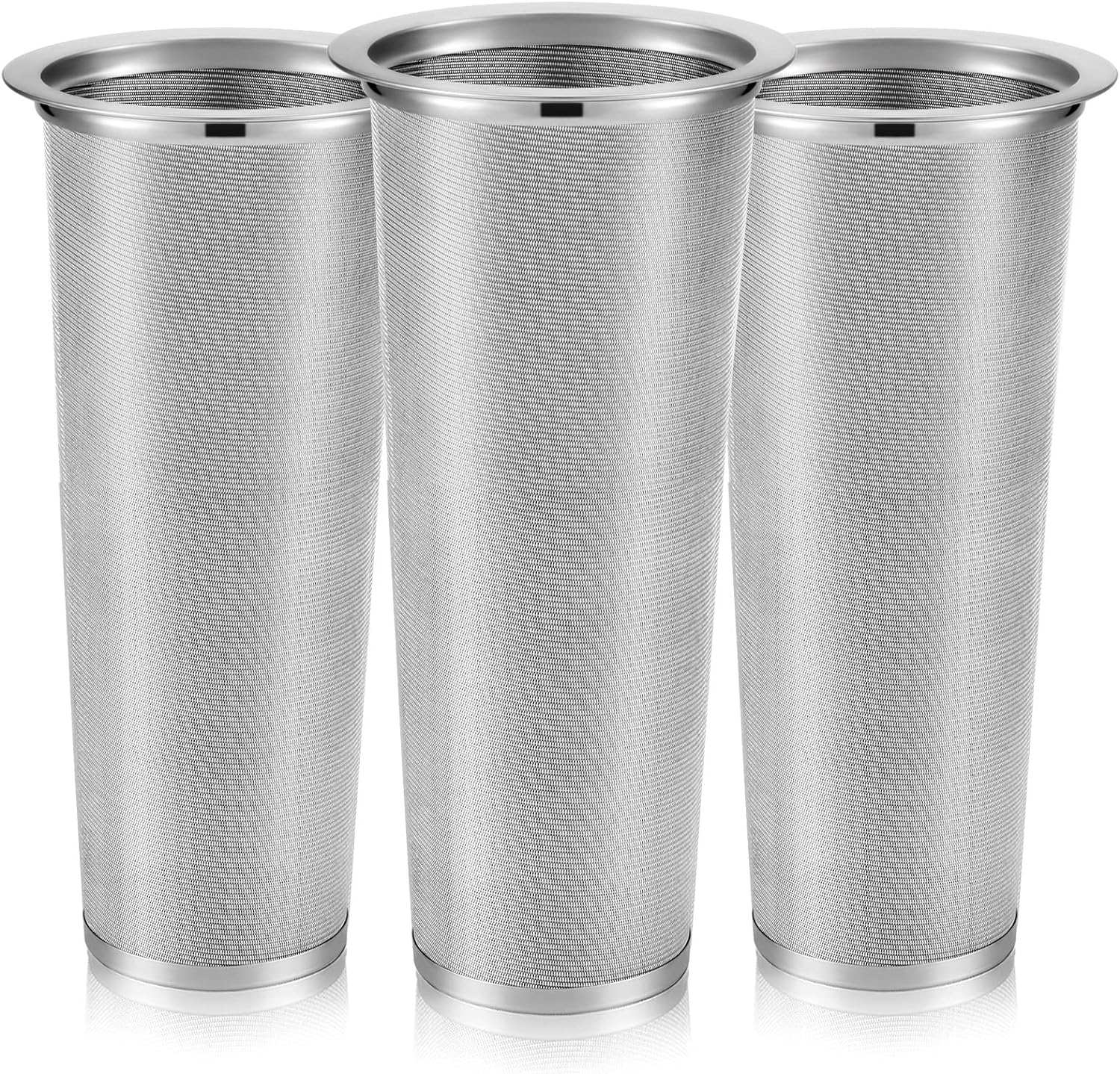 3 Pcs Cold Brew Coffee Filter 2 Quart Stainless Steel Filter Coffee Tea Infuser Coffee Strainer Mason Canning Jar Mesh Coffee Filter for Wide Mouth Mason Canning Jar, Iced Tea Maker (3.15 x 5.91 Inch)