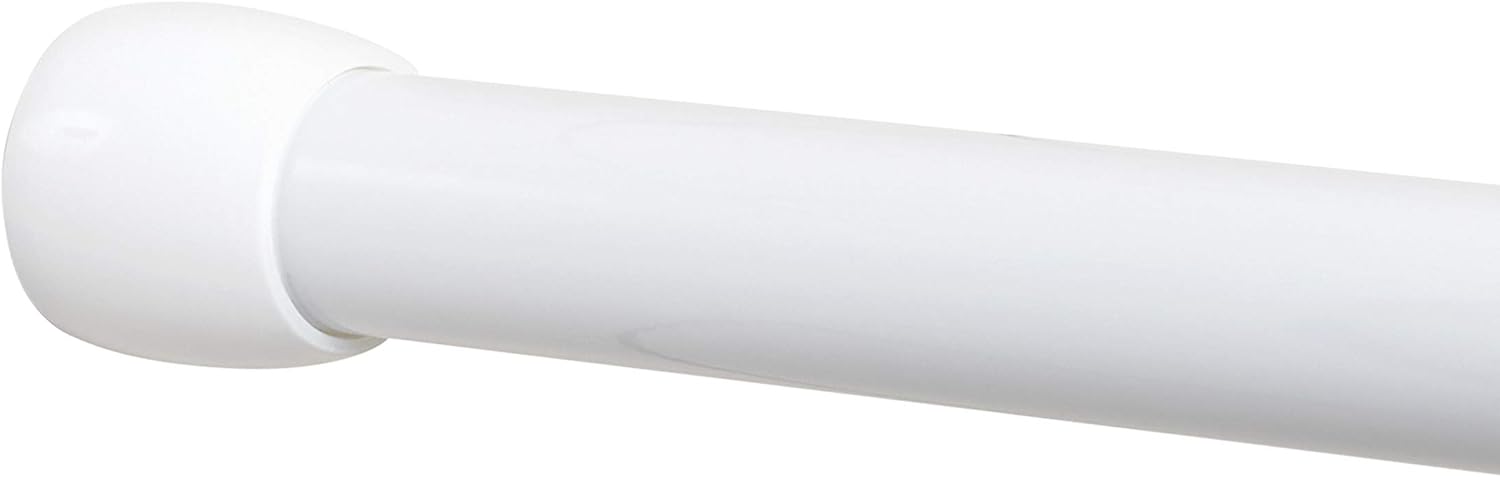 Zenna Home Neverrust Aluminum Tension Shower Rod, 48 - 76, White