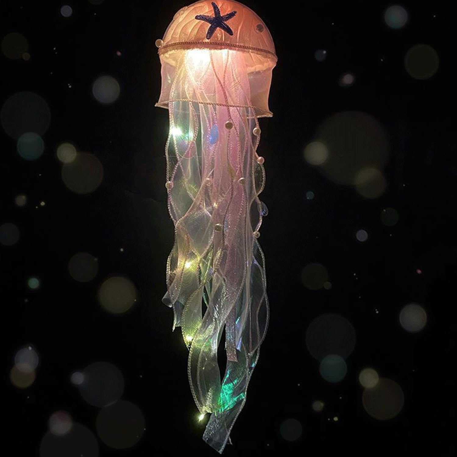 Jellyfish Lamp Led Lantern Decorations for Nursery Birthday Gift | Ocean Theme Dcor | Pink Hanging Jelly Fish Light for Bedroom Little Mermaid Birthday Party Baby Shower