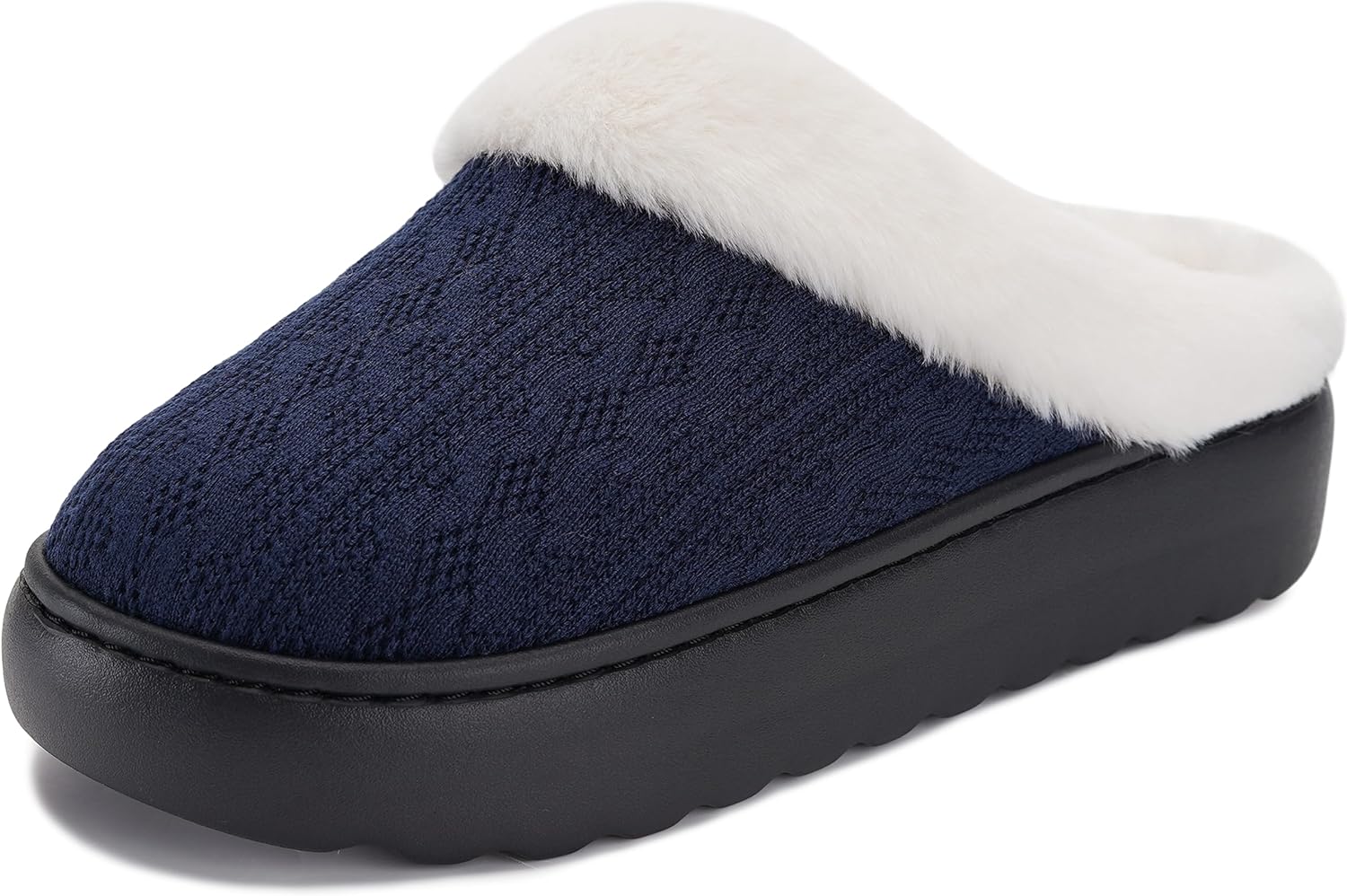 BRONAX Pillow Warm Fuzzy House Slippers for Women with Cushioned Thick Sole