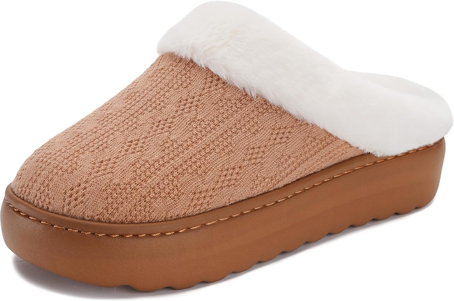 BRONAX Pillow Warm Fuzzy House Slippers for Women with Cushioned Thick Sole