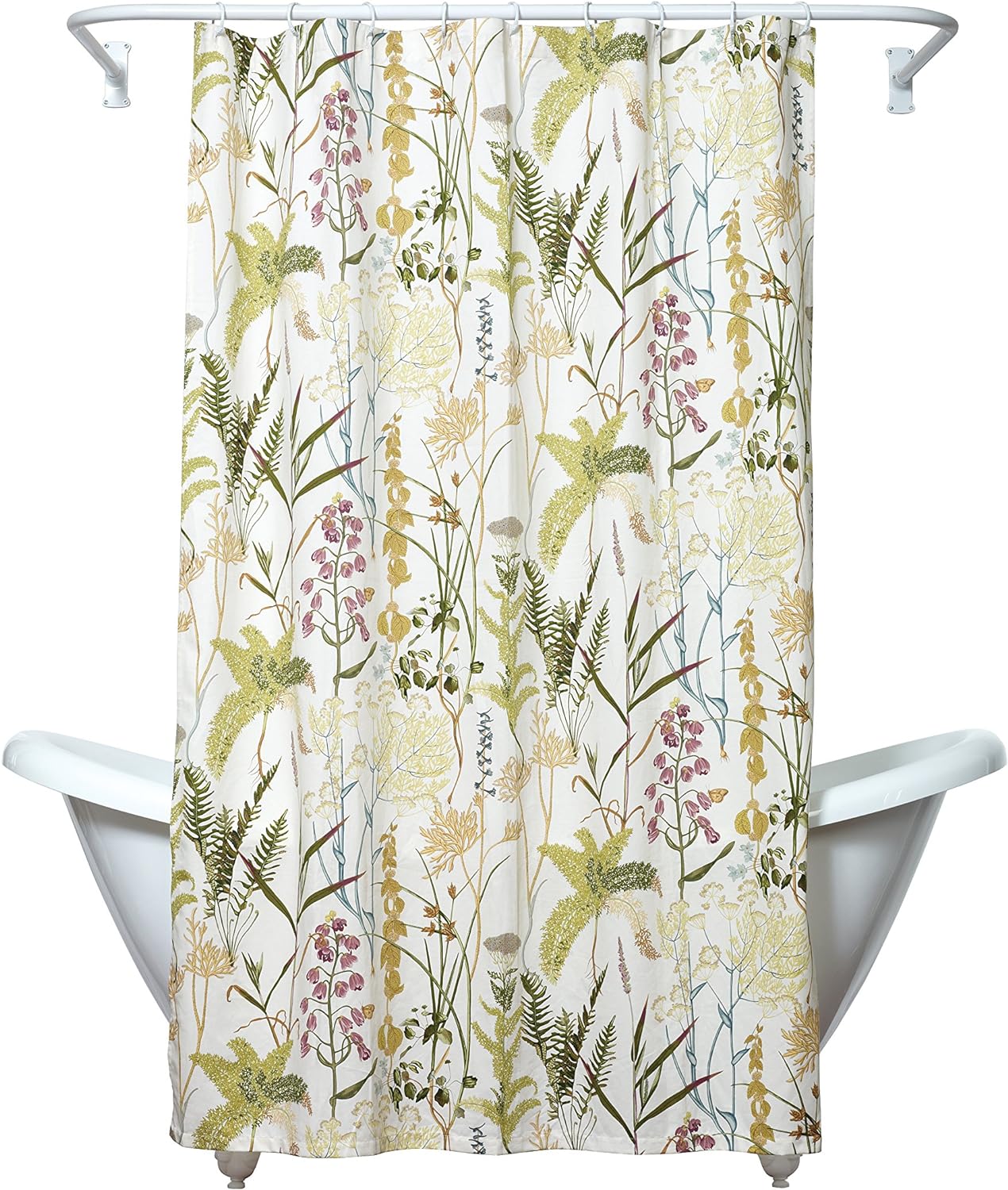 zenna home Huntington Fabric Shower Curtain, Ivory/Cream