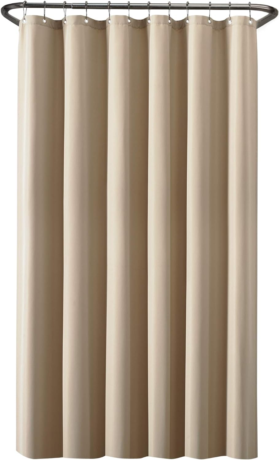 Zenna Home Waterproof Fabric Shower Curtain or Liner, 70 in. x 72 in., Beige