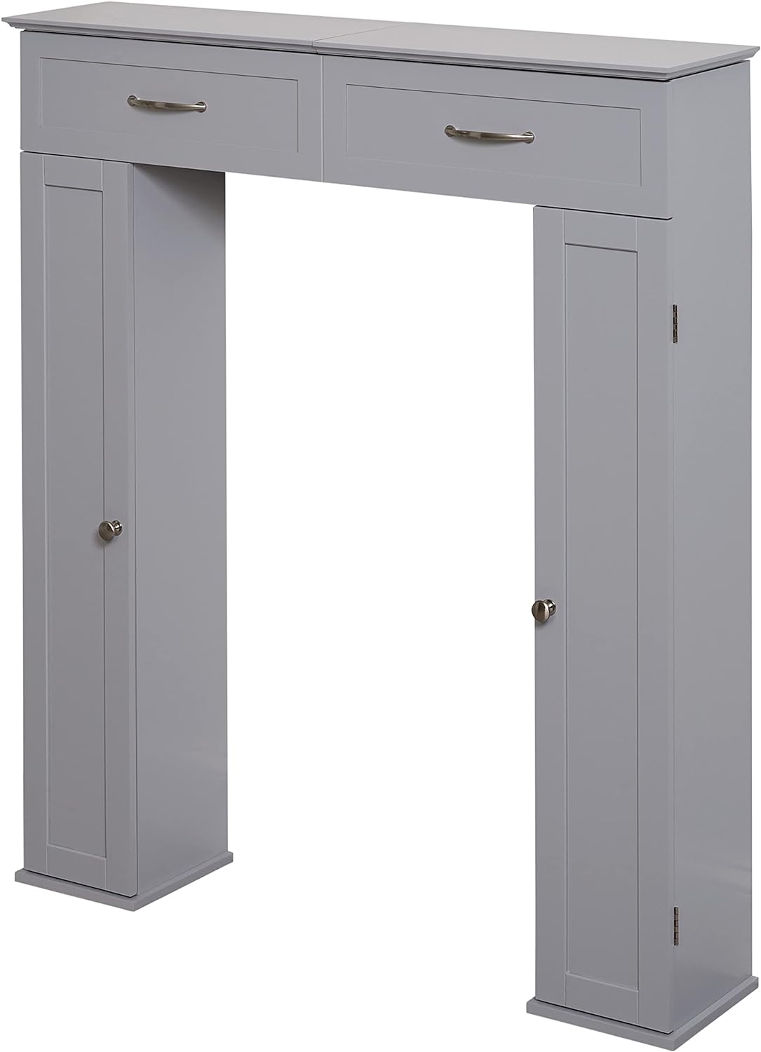 Zenna Home Lift Top Storage Console Cabinet Bathroom Spacesaver, Gray