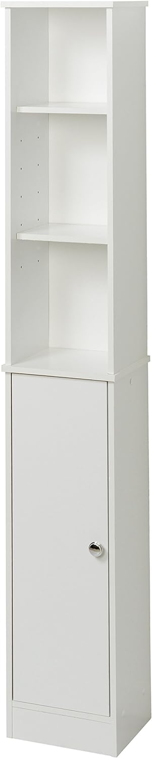 Zenna Home Linen Tower, 5-Tier, Bathroom Storage, White Spacesaver