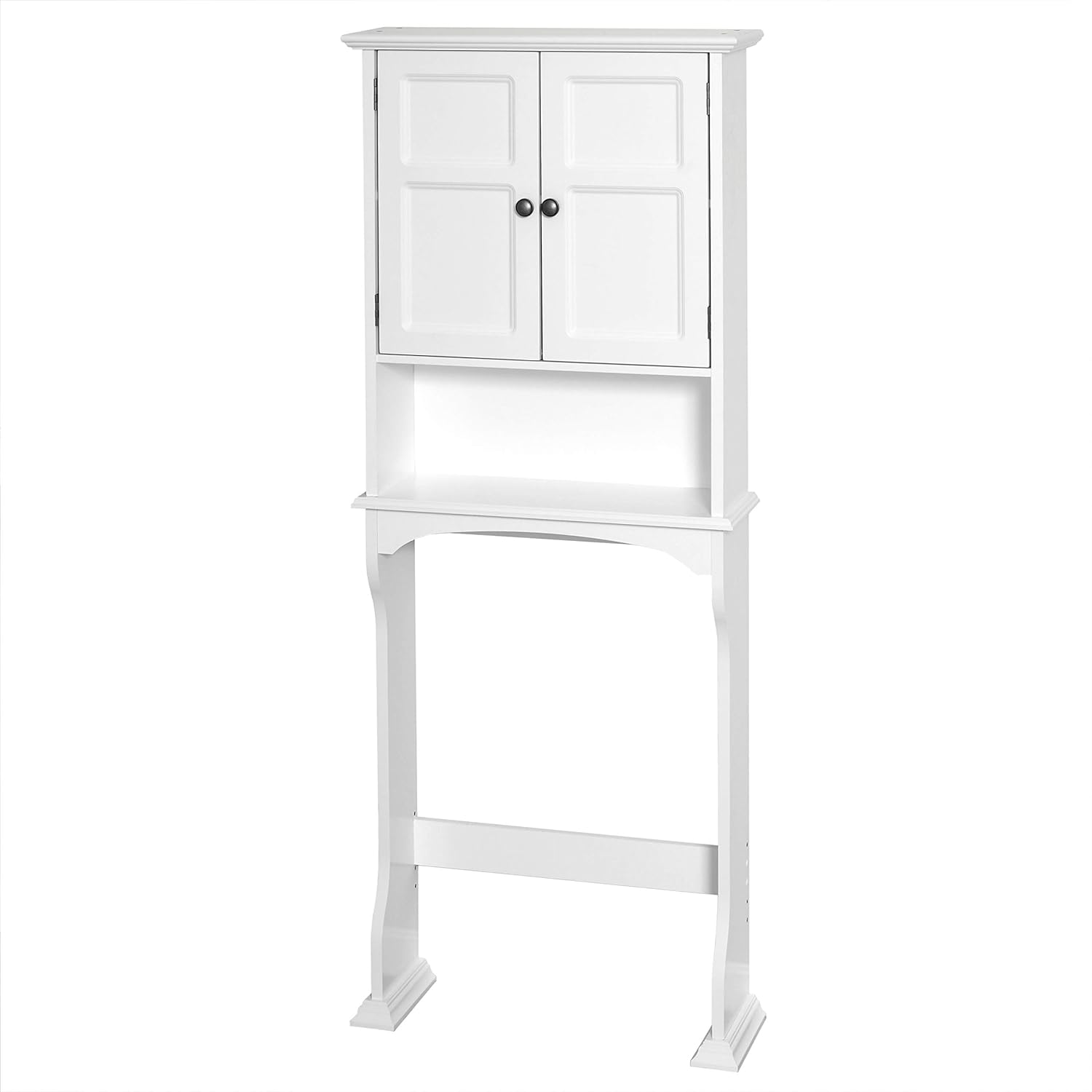 Zenna Home Collette Over the Toilet Bathroom Spacesaver, Bath-Storage Shelves, White