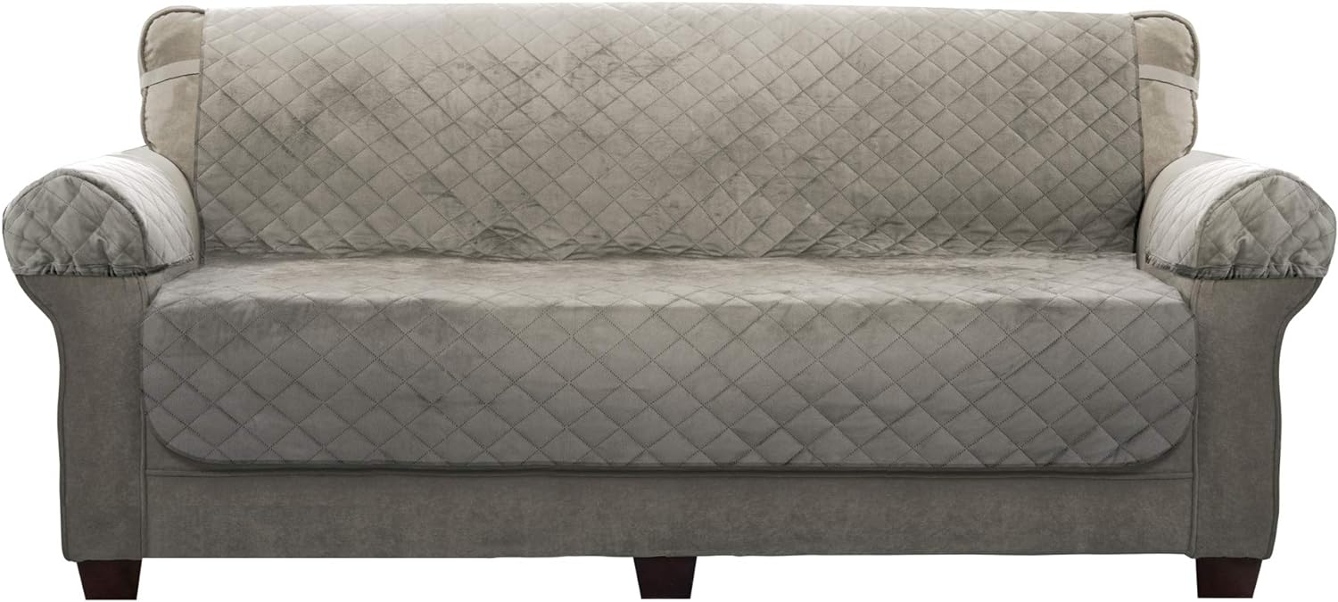 Zenna Home, Grey Protector: Waterproof Plush Sofa Furniture Cover